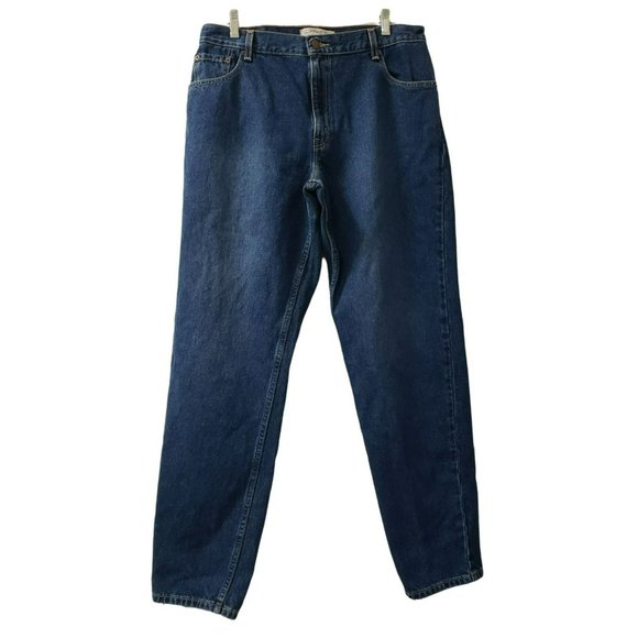 Levis Signature Relaxed Fit Jeans, Misses 16 Long, Dark Wash, High Waist - Picture 1 of 8